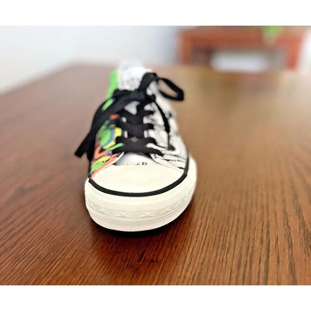 Converse One Star Graffiti Sneakers Black White Multicolor Women’s Size 7 MINT